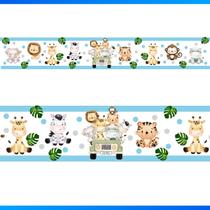 Faixa Decorativa Infantil Safari Autocolante Quarto Bebê Faixa Decorativa Infantil Safari Autocolante Quarto Bebê