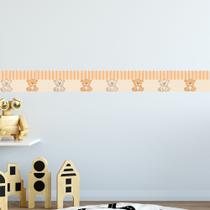 Faixa Decorativa Infantil Ursos Fofinhos Diversas Cores Quarto Bebê 1Mx50Cm