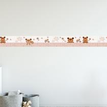 Faixa Decorativa Infantil Ursos Fofinhos Diversas Cores Quarto Bebê 1Mx50Cm