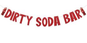 Faixa Decorativa Nyvvira Dirty Soda Bar com Glitter Vermelho