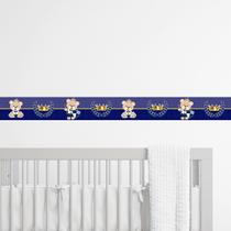 Faixa Decorativa Papel De Parede Urso Príncipe Azul Marinho Infantil quarto Bebê