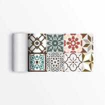 Faixa Decorativa Pia Cozinha Azulejo Português Bege Marrom 100X15cm