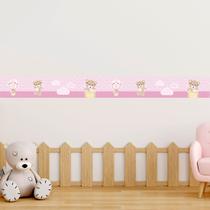 Faixa Decorativa Ursinha Baloeira Infantil quarto Bebê Adesivo de Parede Faixa Decorativa Ursinha Baloeira Infantil quarto Bebê Adesivo de Parede