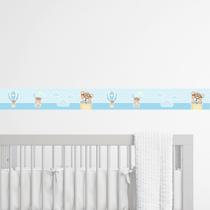 Faixa Decorativa Ursinho Baloeiro Infantil quarto Bebê Adesivo de Parede