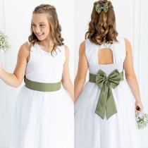 Faixa e Laço OLIVA Infantil Prega Acessório Para Vestido Festa elegância conforto luxo REF4196