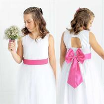 Faixa e Laço ROSA CHICLETE Infantil Acessório Para Vestido Festa elegância conforto luxo REF4196