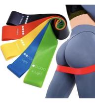 Faixa Elástica Acessório Fitness Prática Esporte c/ 5 peças
