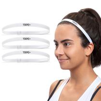 Faixa Elástica Cabeça Branca C Regulagem Tamanho - Kit Com 3