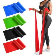 Faixa Elástica De Exercícios Alongamento Pilates Yoga Fisioterapia 4 Unidades Faixa Elástica De Exercícios Alongamento Pilates Yoga Fisioterapia 4 Unidades