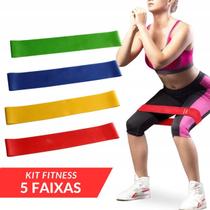 Faixa Elástica Fisioterapia Yoga Alongamento Pilates Kit 5 - Atena