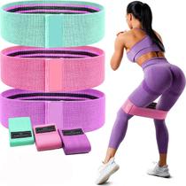Faixa Elástica Kit 3 MiniBands para Treino Exercicios Academia Pilates Fisioterapia 3 Resistencias TheraBand HipBand Treino em Casa Não enrola