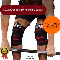 Faixa Elastica para Joelho Academia com 2 unidades Faixa De Compressão Melhora Articulação Legpress Agachamento Multiuso