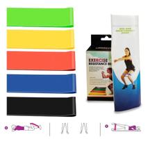 Faixa Elástica Para Treino Academia Kit 5 Unidades Mini Band Faixa Elástica Para Treino Academia Kit 5 Unidades Mini Band