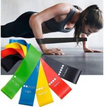 Faixa Elástica Para Treino Academia Kit 5 Unidades Mini Band Faixa Elástica Para Treino Academia Kit 5 Unidades Mini Band
