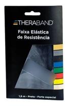 Faixa Elástica Theraband Original 1,5m Preto Forte Especial Fisioterapia