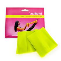 Faixa Elástica Vitalband Fisiovital Leve - Cor Amarela - 15cm x 1,5m - 0,30 mm
