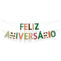 Faixa Feliz Aniversario Dinossauros Dec. Festas