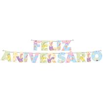 Faixa Feliz Aniversário Festa Galinha Pintadinha Candy - Festcolor - Rizzo Festas