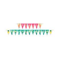 Faixa Feliz Aniversario - Flamingo - 1 unidade - Junco - Rizzo