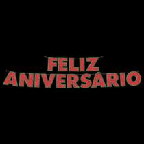 Faixa Feliz Aniversário Letras Glitter Vermelho com Verde Festcolor Faixa Feliz Aniversário Letras Glitter Vermelho com Verde Festcolor