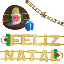 Faixa Feliz Natal Decorativa Pendurar Portas Janelas Enfeite de Arvore Papai Noel Faixa Feliz Natal Decorativa Pendurar Portas Janelas Enfeite de Arvore Papai Noel