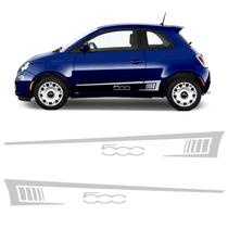 Faixa Fiat 500 Sport Adesivo Cinza Lateral Personalizado Par