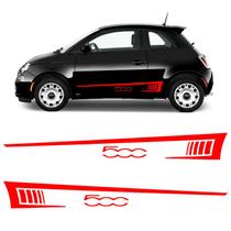 Faixa Fiat 500 Sport Adesivo Vermelho Lateral Decorativo Par