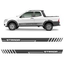 Faixa Fiat Strada 2013/2014 Adesivo Grafite Lateral Tuning - SPORTINOX