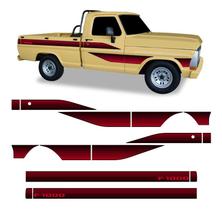 Faixa Ford F-1000 1989 Adesivo Vermelho Lateral Cab Simples