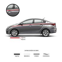 Faixa Friso Duplo Lateral Vermelho Adesivo Universal Carro