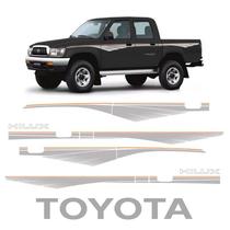 Faixa Hilux 1992/2004 + Adesivo Tampa Traseira Toyota Cinza