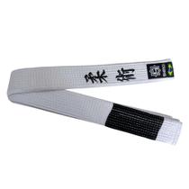 Faixa Jiu Jitsu Shiroi Bordada Especial Branca Ponta Preta