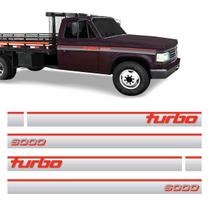 Faixa Lateral D6000 Chevrolet Turbo Cinza Adesivos Cabine