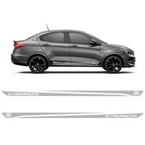 Faixa Lateral Fiat Cronos Sedan Adesivo Prata 2018/2021 Faixa Lateral Fiat Cronos Sedan Adesivo Prata 2018/2021