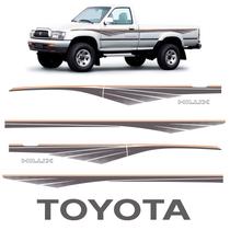 Faixa Lateral Hilux 1992/2004 Cs + Adesivo Toyota Grafite