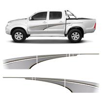 Faixa Lateral Hilux 2005/2006 Adesivo Grafite Cabine Dupla