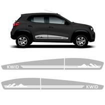 Faixa Lateral P/ Kwid Life Zen Prata Montanhas Genérico