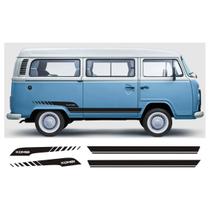 Faixa Lateral Para Kombi Vw Perua Adesivo Kb3 E Kb4 Preto