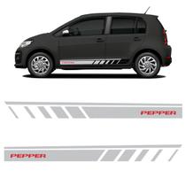 Faixa Lateral Pepper Up, Saveiro, Fox 2014/23 Adesivo Cinza