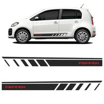 Faixa Lateral Pepper Up, Saveiro, Fox 2014/23 Adesivo Preto