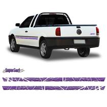 Faixa Lateral Saveiro Super Surf 2002 Adesivo Roxo Traseiro