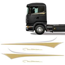 Faixa Lateral Scania 2001 Millenium Dourado Modelo Original