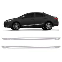 Faixa Lateral Toyota Corolla 2009/2022 Adesivo Prata