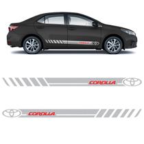Faixa Lateral Toyota Corolla 2009 Até 2024 Decorativo Cinza