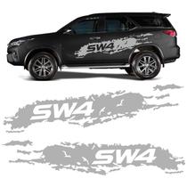 Faixa Lateral Toyota Hilux Sw4 Adesivo Personalizado Prata
