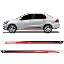 Faixa Lateral Voyage 2010/2022 Volkswagen Adesivo Vermelho