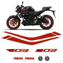 Faixa Moto Yamaha Mt-03 2019/2020 Adesivo Vermelho Refletivo