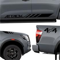 Faixa Nissan Frontier Attack 4x4 2023 Adesivo Lateral E Capô PRETO