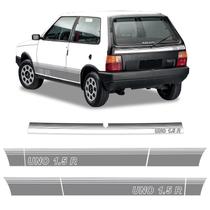 Faixa P/ Uno 1.5 R 1989 Lateral Traseiro Branco Genérico
