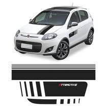 Faixa Palio Attractive 2012/2016 Adesivo Lateral E Traseiro carbono